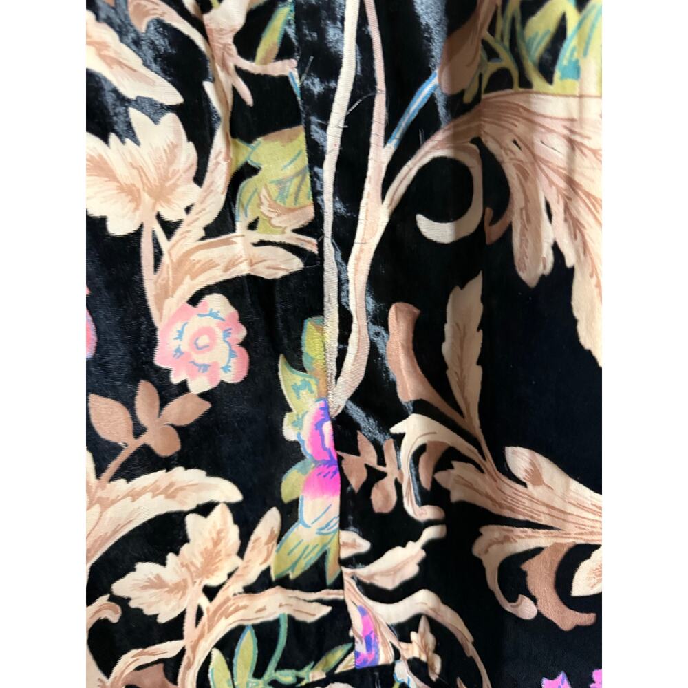 Dress the Population Black Floral Velvet Midi Dress with Pink and Gold Accents - Picture 13 of 16